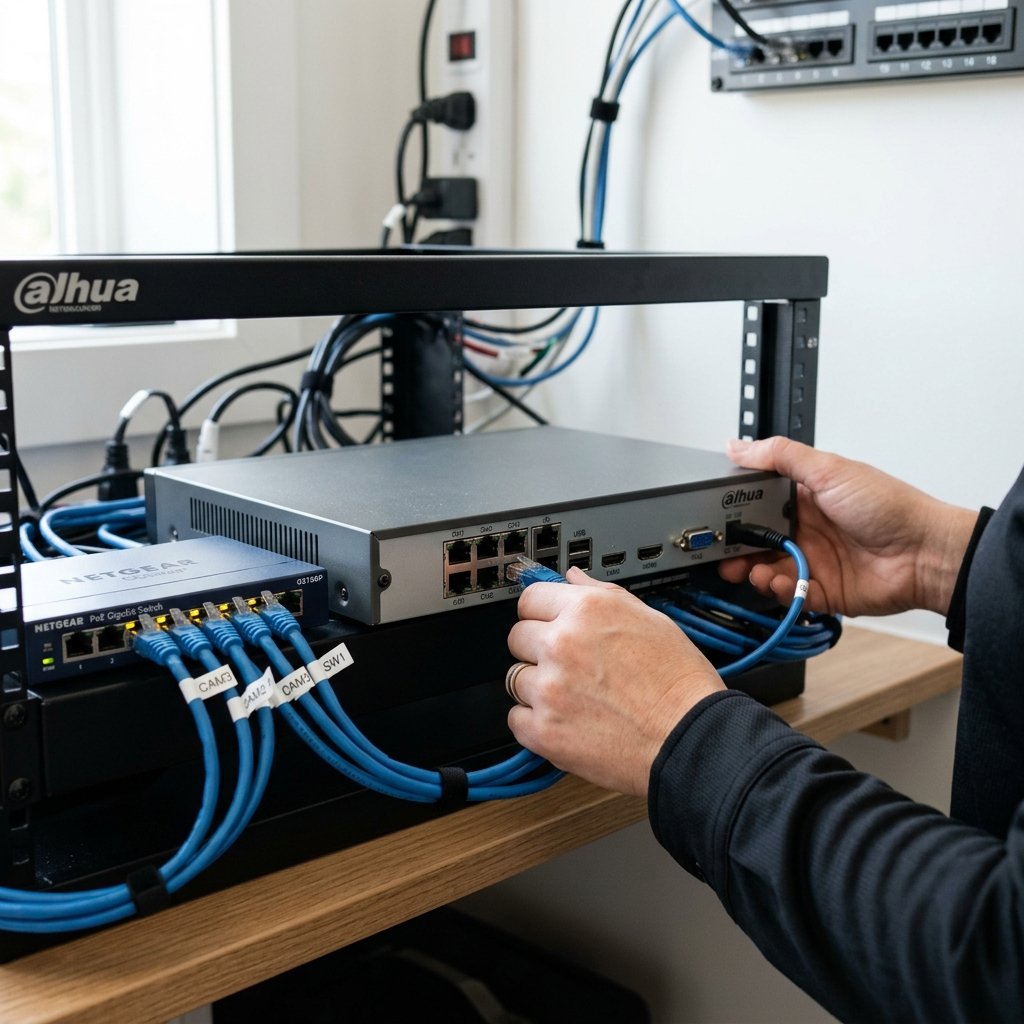Connecting CCTV cameras to router and DVR setup